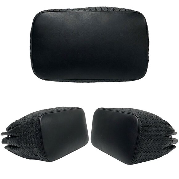 BOTTEGA VENETA Black Leather Intrecciato Shoulder Bag - Picture 6 of 8